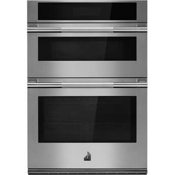 Jenn Air 30 Inch Double Combination Smart Electric Wall Oven with 6.4 cu. ft. Oven Capacity, V2? Vertical Dual-Fan True Convection, Air Fry, Speed-Cook and 7.8 Full-Color Ultra Wide LCD Display: Rise