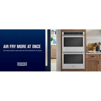 Maytag 30 Inch 10.0 Cu. Ft. Electric Double Wall Oven With Evenair True Convection, Dual-Rack Air Fry, Power Preheat And Steam Clean: Stainless Steel — thumbnail 6