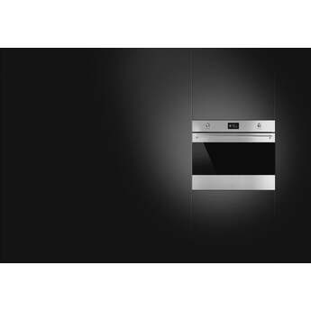 Smeg SFU7302TVX 27 Inch Stainless Steel and Smart-Black Glass Electric Single Wall  Oven — thumbnail 2