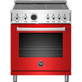 Bertazzoni Professional Series 30" Glossy Red Slide-In Smoothtop Induction Range with Self Clean - Convection