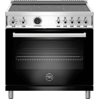 Bertazzoni Professional Series 36" Glossy Black Slide-In Smoothtop Induction Range with Self Clean - Convection
