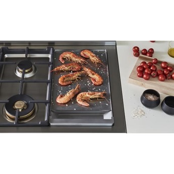 Bertazzoni Professional Series 48" Glossy White Slide-In Natural Gas Sealed Burner Double Oven Range with Griddle - Convection — thumbnail 5