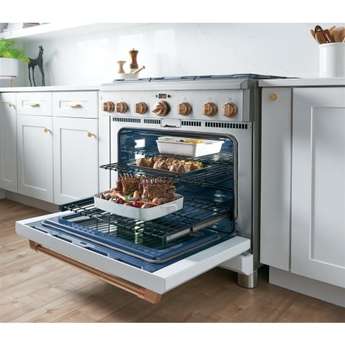 Cafe 36" Matte Black Natural Gas Sealed Burner Self Cleaning Slide-In Range - Convection - ADA Compliant — thumbnail 3