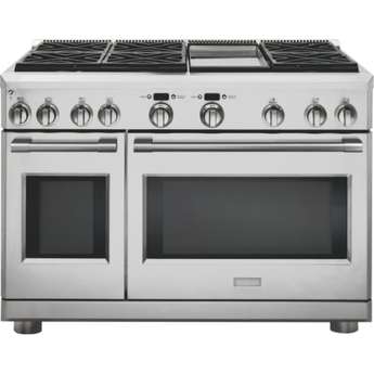 Monogram 48" Stainless Steel Dual Fuel (Natural Gas) Sealed Burner Double Oven Range with Griddle - Convection - ADA Compliant