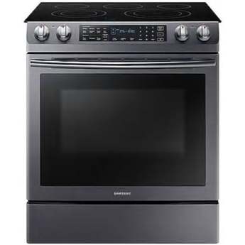 Samsung 30" Fingerprint Resistant Black Stainless Steel Electric Smoothtop Slide-In Range - Convection