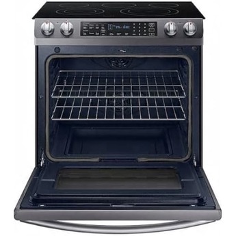 Samsung 30" Fingerprint Resistant Black Stainless Steel Electric Smoothtop Slide-In Range - Convection — thumbnail 2