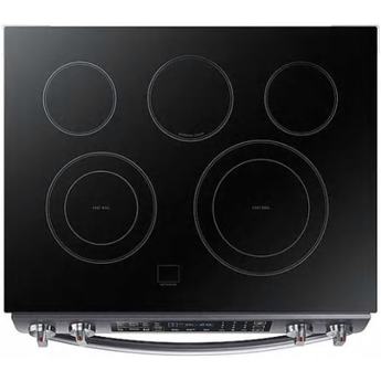 Samsung 30" Fingerprint Resistant Black Stainless Steel Electric Smoothtop Slide-In Range - Convection — thumbnail 3