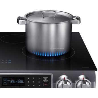 Samsung 30" Fingerprint Resistant Black Stainless Steel Slide-In Induction Smoothtop Range - Convection - ADA Compliant — thumbnail 4