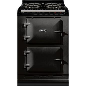 AGA 24" Black Dual Fuel (Liquid Propane) Sealed Burner Double Oven Range - Convection