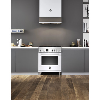 Bertazzoni Professional Series 30" Glossy White Slide-In Dual Fuel (Natural Gas) Sealed Burner Range with Self Clean - Convection — thumbnail 10