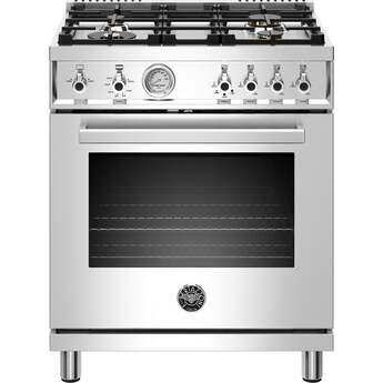 Bertazzoni Professional Series 30" Stainless Steel Slide-In Natural Gas Sealed Burner Range - Convection