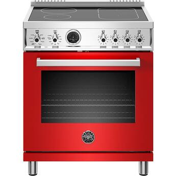 Bertazzoni Professional Series 30" Glossy Red Slide-In Smoothtop Induction Range with Self Clean - Convection