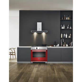 Bertazzoni Professional Series 36" Glossy Red Slide-In Dual Fuel (Natural Gas) Sealed Burner Range with Self Clean - Convection — thumbnail 8