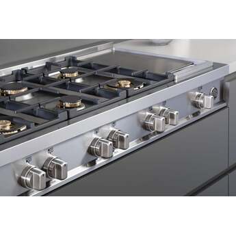 Bertazzoni Professional Series 48" Glossy White Slide-In Dual Fuel (Natural Gas) Sealed Burner Double Oven Range with Griddle & Self Clean - Convection — thumbnail 14