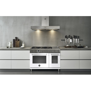 Bertazzoni Professional Series 48" Glossy White Slide-In Dual Fuel (Natural Gas) Sealed Burner Double Oven Range with Griddle & Self Clean - Convection — thumbnail 19