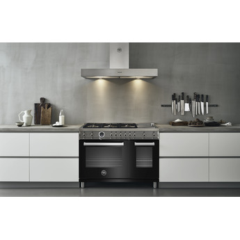 Bertazzoni Professional Series 48" Glossy Black Slide-In Dual Fuel (Natural Gas) Sealed Burner Double Oven Range with Griddle & Self Clean - Convection — thumbnail 9