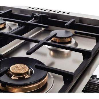 Bertazzoni Professional Series 48" Glossy Orange Slide-In Liquid Propane Sealed Burner Double Oven Range with Griddle - Convection — thumbnail 4