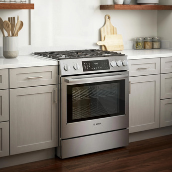 Bosch 800 30" Stainless Steel Sealed Burner Slide-In Dual Fuel Range - Convection — thumbnail 5