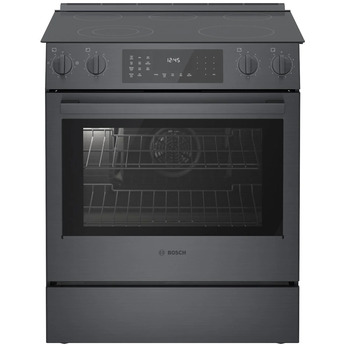 Bosch 800 30" Black Stainless Steel Smoothtop Slide-In Electric Range - Convection