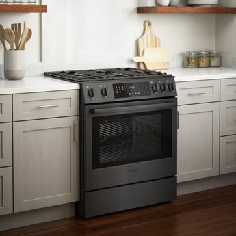 Bosch 800 30" Black Stainless Steel Sealed Burner Slide-In Natural Gas Range - Convection — thumbnail 14