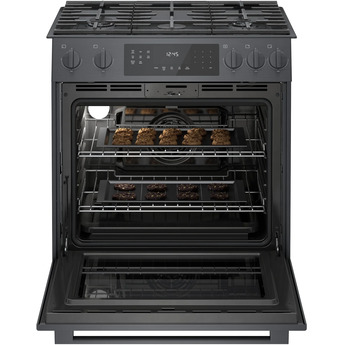 Bosch 800 30" Black Stainless Steel Sealed Burner Slide-In Natural Gas Range - Convection — thumbnail 2
