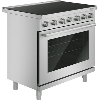Bosch 36 Inch Freestanding Induction Range with 5 Elements, 5.4 cu. ft. Oven Capacity, Ceramic Glass Surface, CombiZone, Convection Multi-Rack, Steam-Assist Cleaning, 2 Interior Lights, Air Fry, and ADA Compliant: Stainless Steel — thumbnail 3