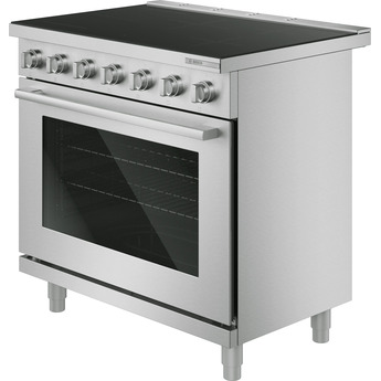 Bosch 36 Inch Freestanding Induction Range with 5 Elements, 5.4 cu. ft. Oven Capacity, Ceramic Glass Surface, CombiZone, Convection Multi-Rack, Steam-Assist Cleaning, 2 Interior Lights, Air Fry, and ADA Compliant: Stainless Steel — thumbnail 4