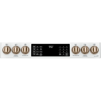 Cafe 30" Matte White Natural Gas Dual Fuel Sealed Burner Self Cleaning Slide-In Double Oven Range with Dark Gray Sides - Convection - ADA Compliant — thumbnail 10