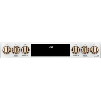 Cafe 30" Matte White Natural Gas Dual Fuel Sealed Burner Self Cleaning Slide-In Double Oven Range with Dark Gray Sides - Convection - ADA Compliant — thumbnail 13