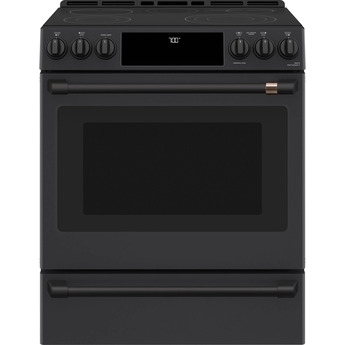 Cafe 30" Matte Black Smoothtop Self Cleaning Slide-In Range with Stainless Steel Handles- Convection - ADA Compliant — thumbnail 3