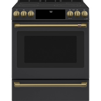 Cafe 30" Matte Black Smoothtop Self Cleaning Slide-In Range with Stainless Steel Handles- Convection - ADA Compliant — thumbnail 4