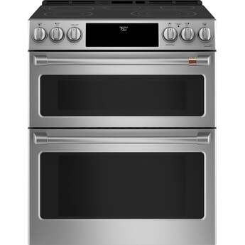 Cafe 30" Stainless Steel Smoothtop Slide-in Double Oven Range - Convection