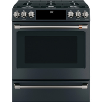 Cafe 30" Matte Black Natural Gas Sealed Burner Slide-In Range - Convection - ADA Compliant — thumbnail 4
