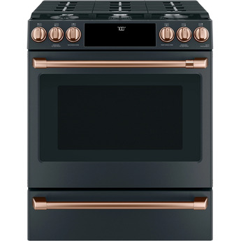 Cafe 30" Matte Black Natural Gas Sealed Burner Slide-In Range - Convection - ADA Compliant — thumbnail 6