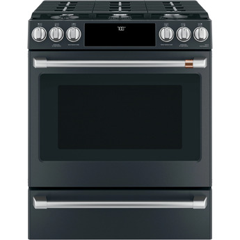 Cafe 30" Matte Black Natural Gas Sealed Burner Slide-In Range - Convection - ADA Compliant — thumbnail 7
