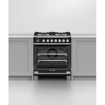 Fisher Paykel Classic 30" Black Dual Fuel (Natural Gas) Sealed Burner Range with Warming Drawer & Self Clean - Convection — thumbnail 3
