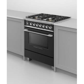 Fisher Paykel Classic 30" Black Dual Fuel (Natural Gas) Sealed Burner Range with Warming Drawer & Self Clean - Convection — thumbnail 5