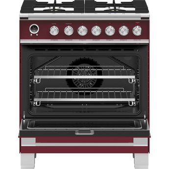 Fisher Paykel Classic 30" Red Dual Fuel (Natural Gas) Sealed Burner Range with Warming Drawer & Self Clean - Convection — thumbnail 3