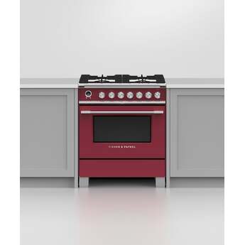 Fisher Paykel Classic 30" Red Dual Fuel (Natural Gas) Sealed Burner Range with Warming Drawer & Self Clean - Convection — thumbnail 4
