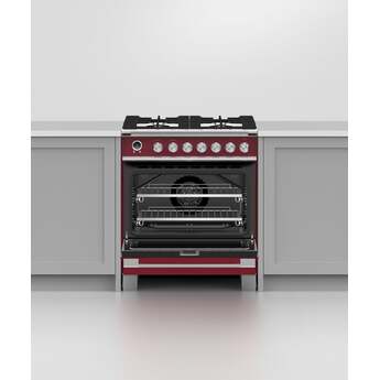 Fisher Paykel Classic 30" Red Dual Fuel (Natural Gas) Sealed Burner Range with Warming Drawer & Self Clean - Convection — thumbnail 6