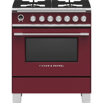 Fisher Paykel Classic 30" Red Dual Fuel (Natural Gas) Sealed Burner Range with Warming Drawer & Self Clean - Convection — thumbnail 7