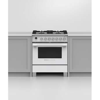 Fisher Paykel Classic 30" White Dual Fuel (Natural Gas) Sealed Burner Range with Warming Drawer & Self Clean - Convection — thumbnail 4