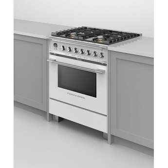 Fisher Paykel Classic 30" White Dual Fuel (Natural Gas) Sealed Burner Range with Warming Drawer & Self Clean - Convection — thumbnail 6