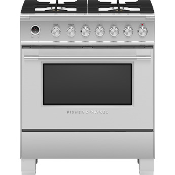 Fisher Paykel Classic 30" Brushed Stainless Steel Dual Fuel (Natural Gas) Sealed Burner Range with Warming Drawer & Self Clean - Convection — thumbnail 2