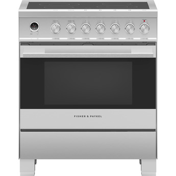 Fisher Paykel Contemporary 30" Brushed Stainless Steel with Black Glass Electric Smoothtop Range with Warming Drawer - Convection — thumbnail 4