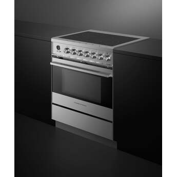 Fisher Paykel Contemporary 30" Brushed Stainless Steel with Black Glass Electric Smoothtop Range with Warming Drawer - Convection — thumbnail 7