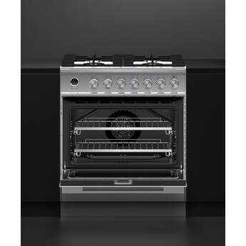Fisher Paykel Contemporary 30" Brushed Stainless Steel Dual Fuel (Natural Gas) Sealed Burner with Warming Drawer & Self Clean - Convection — thumbnail 5