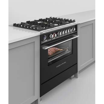 Fisher Paykel Classic 36" Black Dual Fuel (Natural Gas) Sealed Burner Range with Warming Drawer & Self Clean - Convection — thumbnail 2