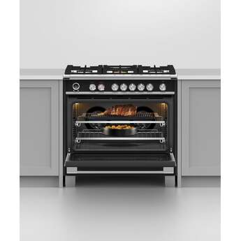 Fisher Paykel Classic 36" Black Dual Fuel (Natural Gas) Sealed Burner Range with Warming Drawer & Self Clean - Convection — thumbnail 3