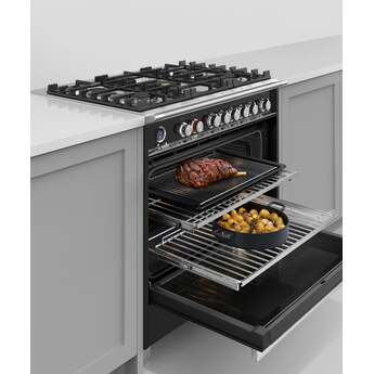 Fisher Paykel Classic 36" Black Dual Fuel (Natural Gas) Sealed Burner Range with Warming Drawer & Self Clean - Convection — thumbnail 4
